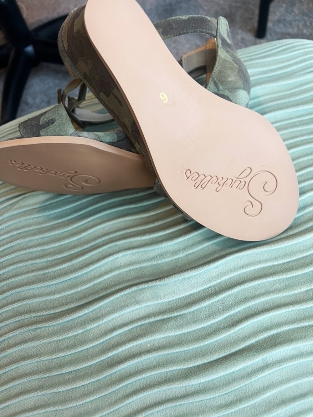 Sz 6 NWOB Seychelles Camo Wedge Sandals - Picture 4 of 4